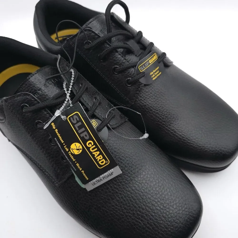 PERRY ELLIS PORTFOLIO New Men's Work Shoes Black 10 Wide Ultra Foam‎ Slip Guard